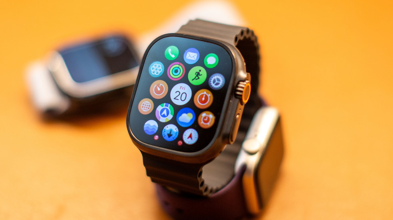 An Apple Watch on display