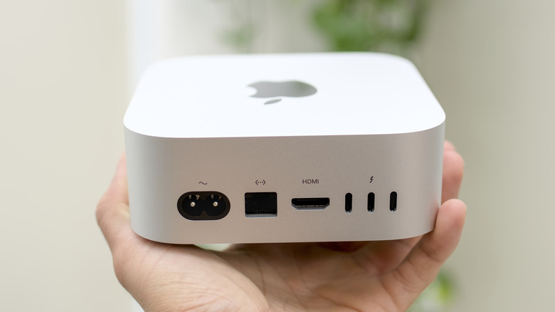 Apple Mac mini M4 showing rear connectivity ports