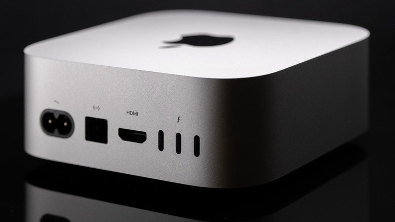 Apple Mac Mini M4 Processor New Case Close up Surface Details and Ports
