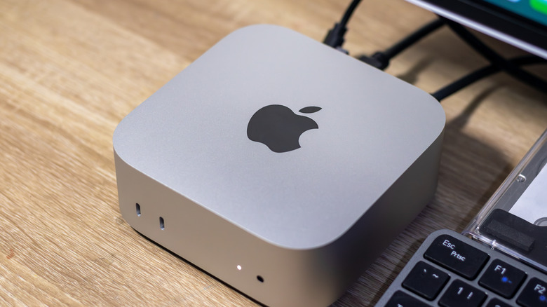 New Apple Mac Mini computer with M4 chip on desk