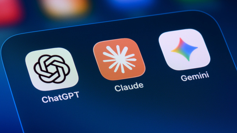Smartphone screen with shortcuts for AI apps
