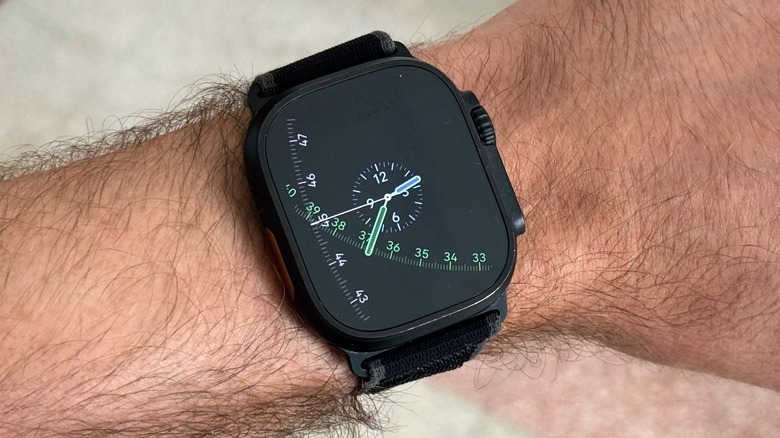 An Apple Watch Ultra 2 on a man's wrist