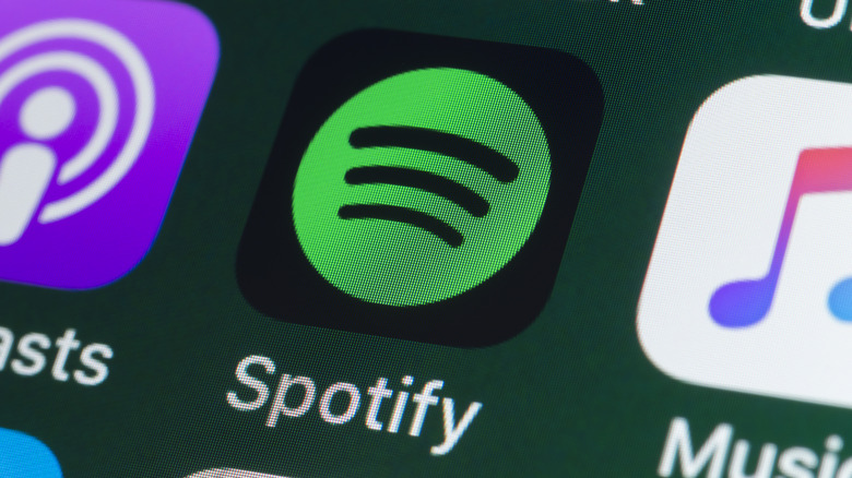 Spotify app icon on mobile phone