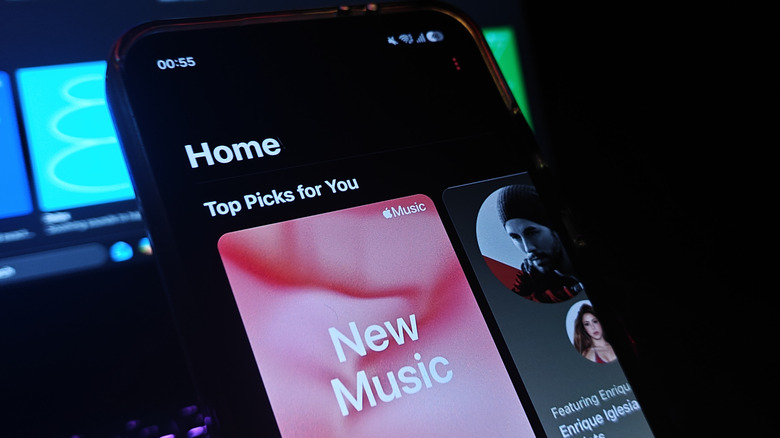 apple music home page showing top picks for you on smartphone