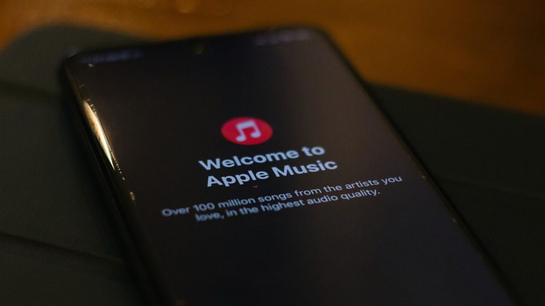 welcome to apple music screen on a smartphone