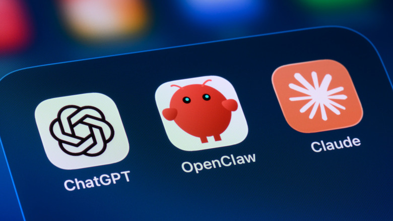AI assistant apps on a smartphone - ChatGPT, OpenClaw, and Claude.