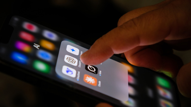 A picture of chatbot app icons on an iPhone