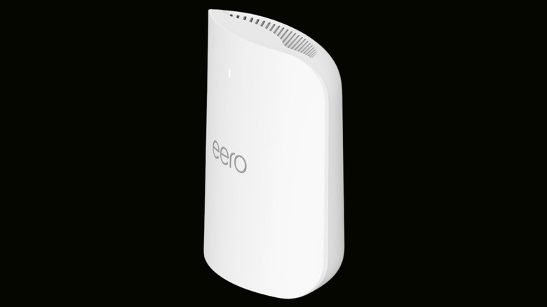 Amazon Eero Pro 7 tri-band mesh Wi-Fi 7 router on a black background