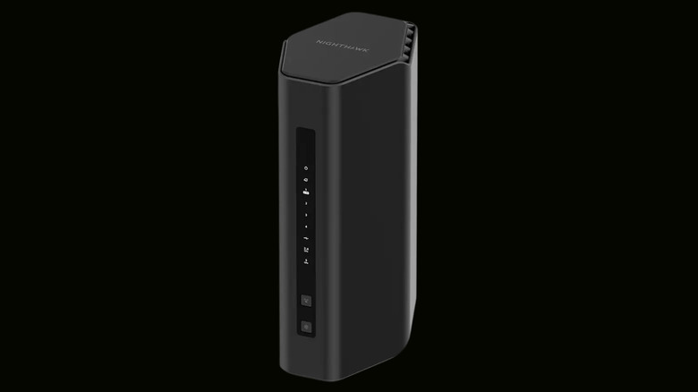 Nighthawk WiFi 7 Router RS200 on a black background