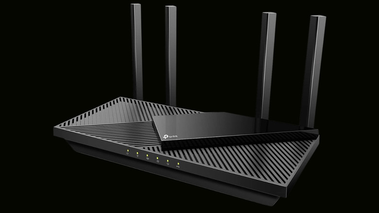 TP-Link Dual-Band AX3000 Wi-Fi 6 Router Archer AX55 on a black background