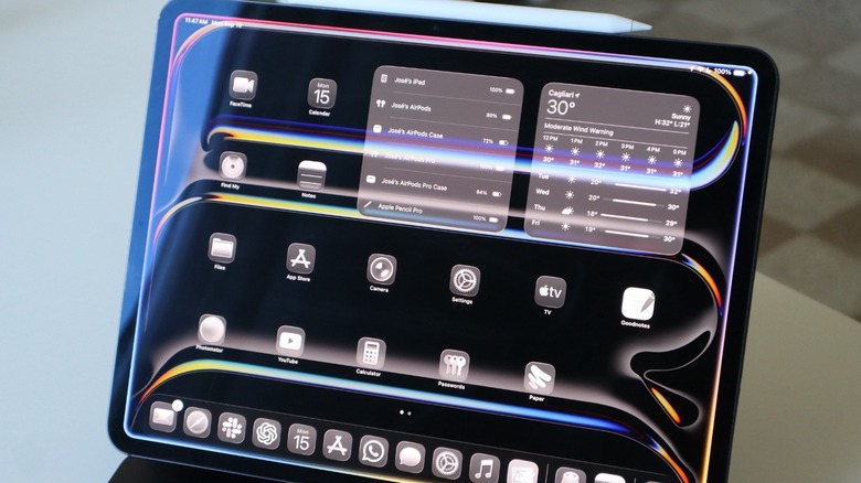 A close-up shot of the iPad Pro M4 display