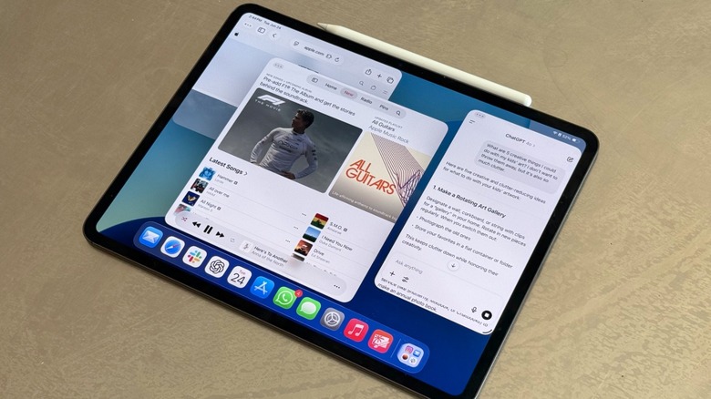 A close-up shot of the Window Tiling system on the iPad Pro