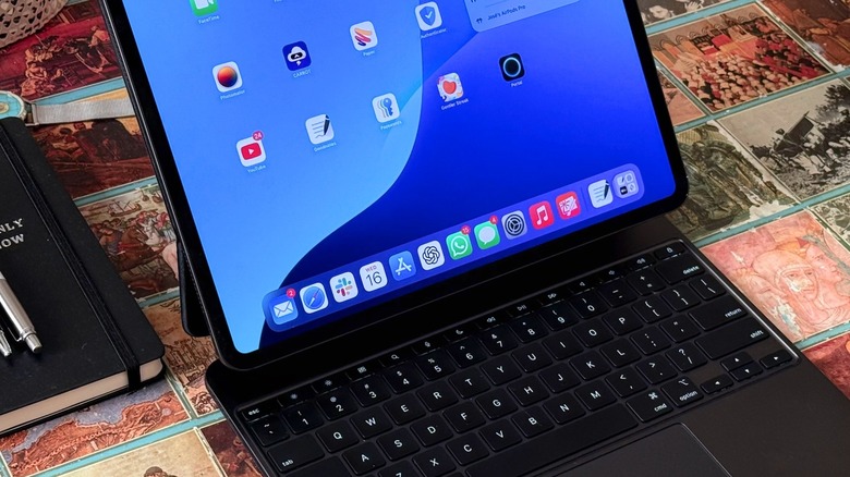 The iPad Pro attached to a Magic Keyboard