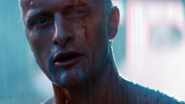 Rutger Hauer as Roy Batty in Blade Runner in the rain