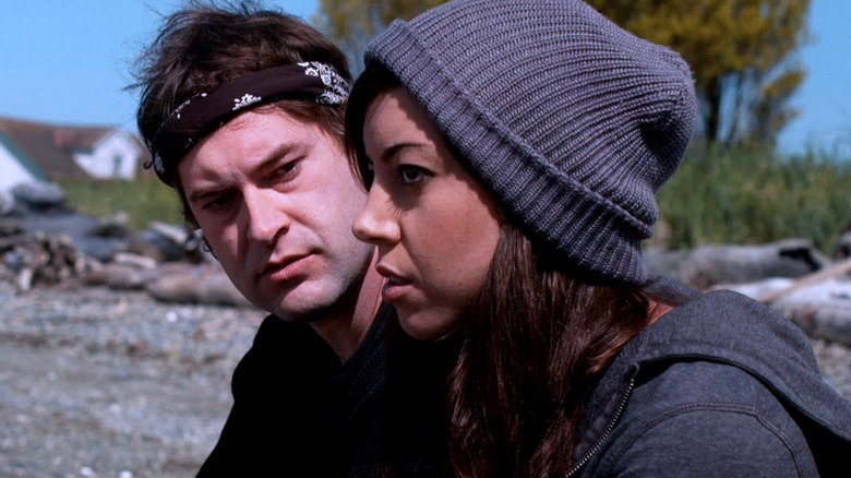 Kenneth frowning at Darius in "Safety Not Guaranteed."