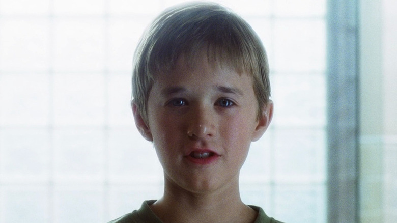 David looking ahead after being activated as a child robot in A.I. Artificial Intelligence (2001).
