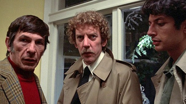 Leonard Nimoy, Donald Sutherland, and Jeff Goldblum in Invasion of the Body Snatchers (1978)
