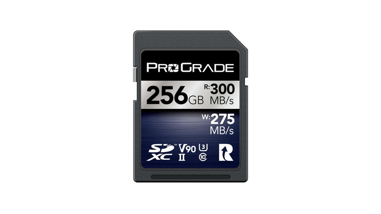 A ProGrade Digital SDXC UHS-II V90 Iridium Memory Card