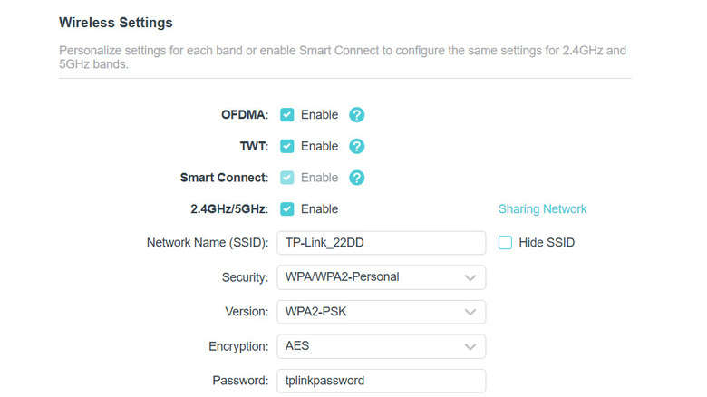 A screenshot showing TP-Link router admin panel
