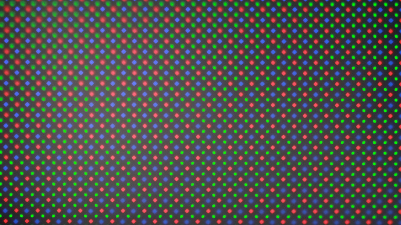RGB pixels on an OLED screen.