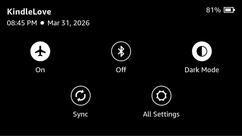 Kindle showing airplane mode on