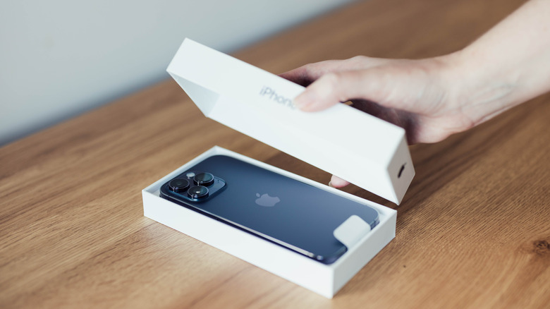 Unboxing a new iPhone