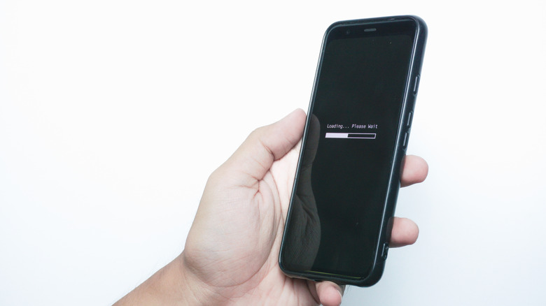 A loading status bar on a phone screen