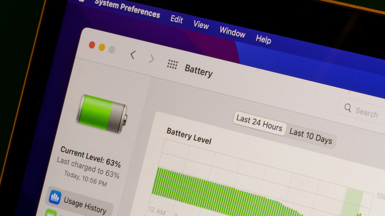 Battery level for a laptop