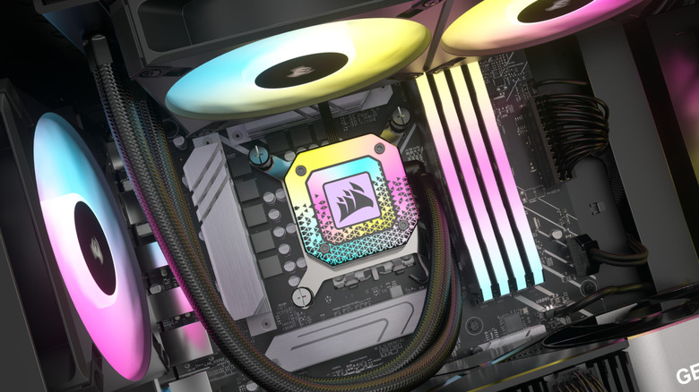 iCue Elite Capellix XT liquid cooler fitted into a gaming PC