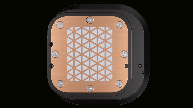 iCUE LINK H100i RGB AIO Liquid CPU Cooler water brick contact plate
