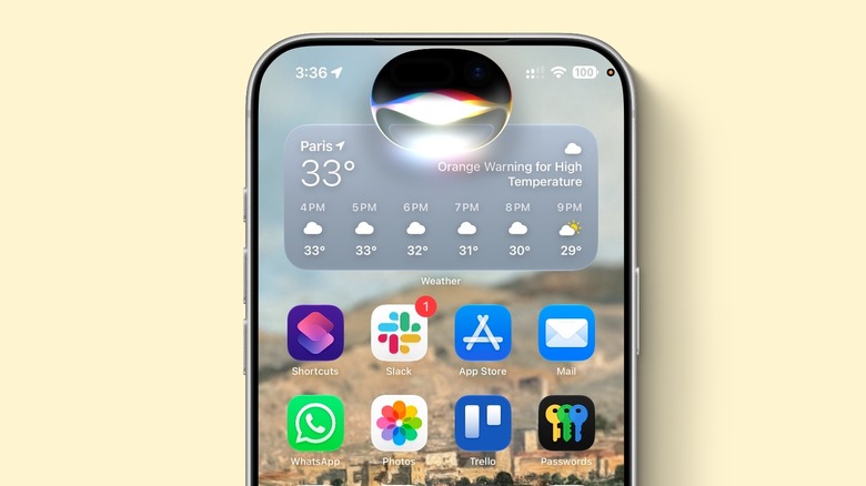Siri AI interface on an iPhone mockup