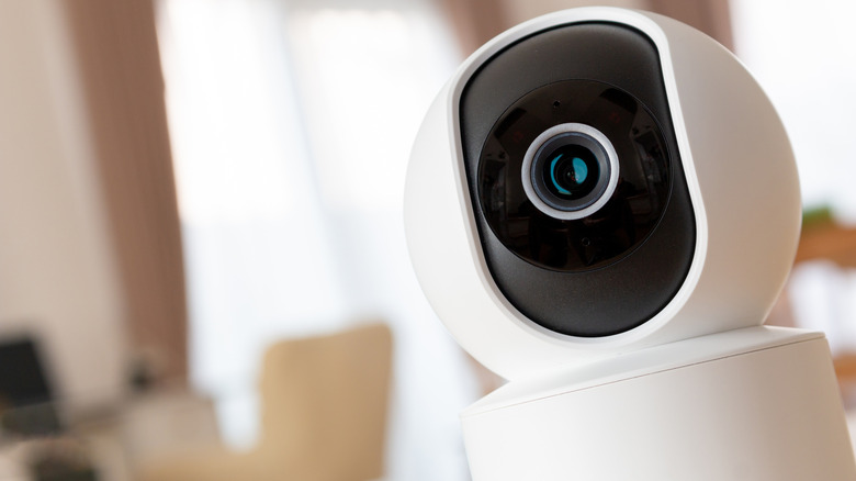 A smart security camera inside a home