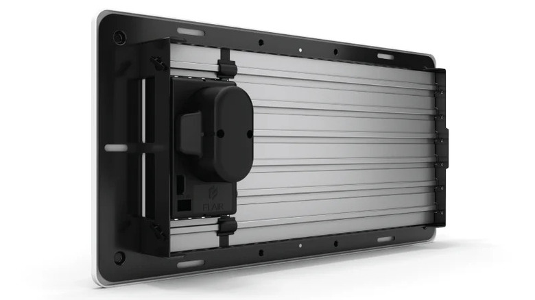 Flair smart vent with adjustable slats shown from the back