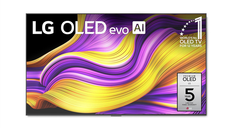 The LG G5 smart TV against a white background