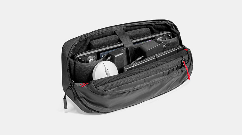 A black Steam Deck carrying case