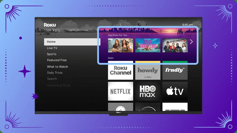 The Top Picks For You row on the Roku Home Screen.