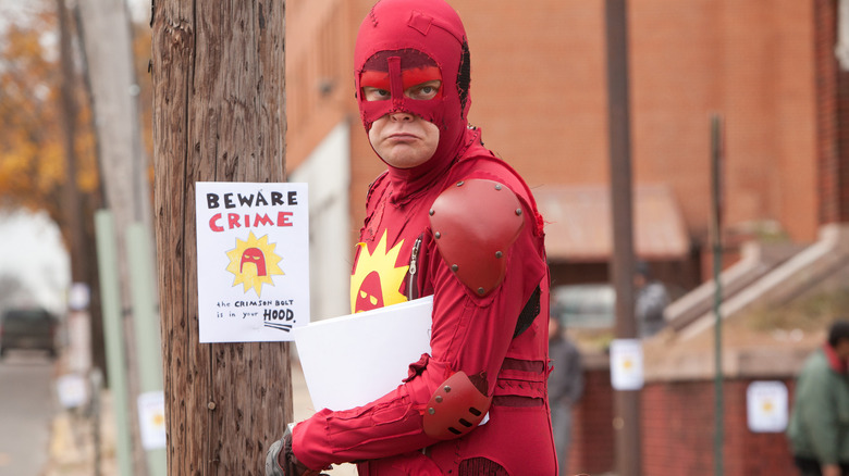 Frank Darbo in full gear as the Crimson Bolt
