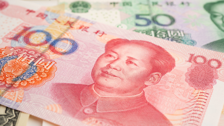Chinese Yuan banknotes.