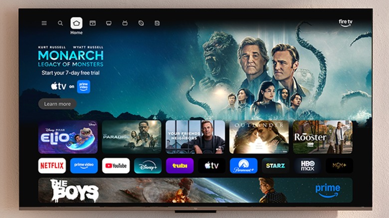 A TCL TV displaying the Fire TV Home screen