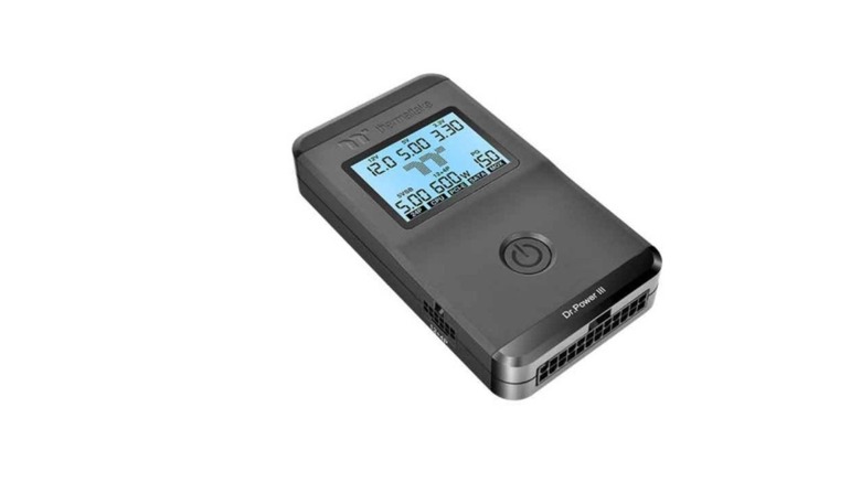 A Thermaltake Dr. Power III power supply tester shown on a white background.