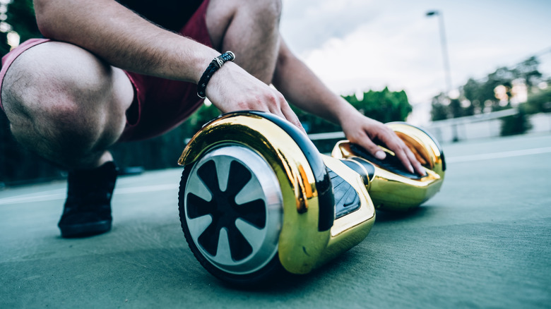 Gold self-balancing hoverboard