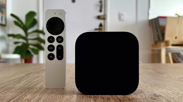 Apple TV 4K (3rd-gen) pictured with the USB-C Siri remote.