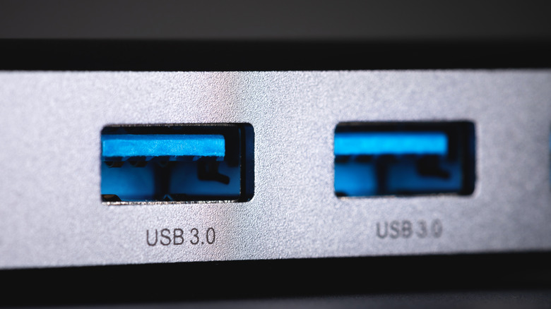 two blue USB 3.0 ports side by side