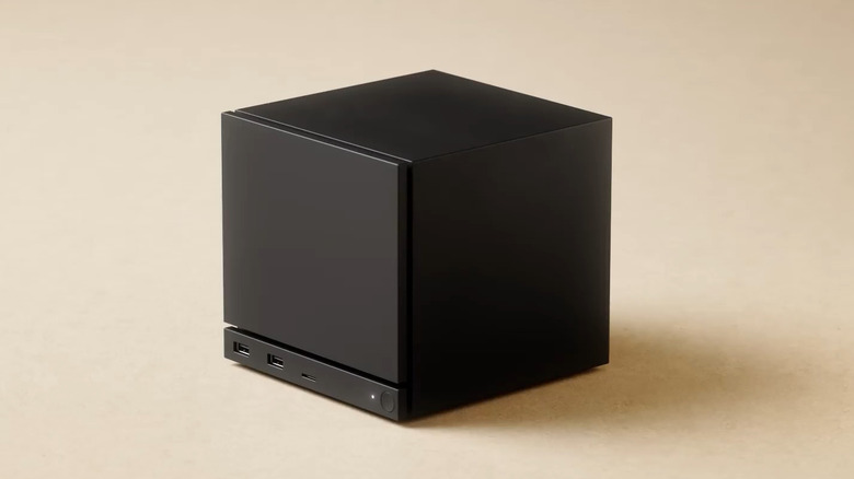 Valve's Steam Machine against a unicolor background