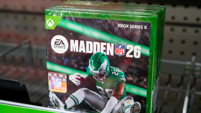 Xbox Series X game Madden 26 on store shelf