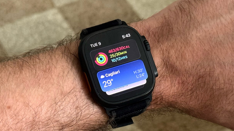 Close-up shot of a man wearing an Apple Watch