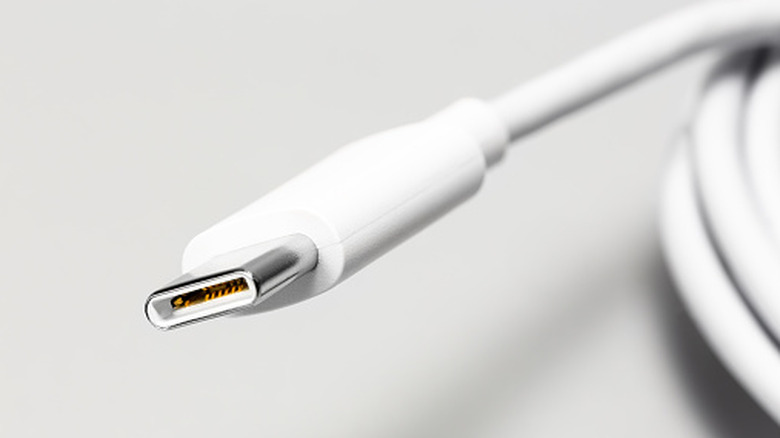 A white USB cable