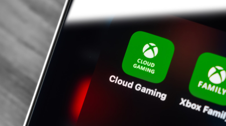 Close-up of an Xbox cloud gaming app tablet