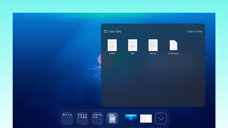 iPad with folders in the Dock