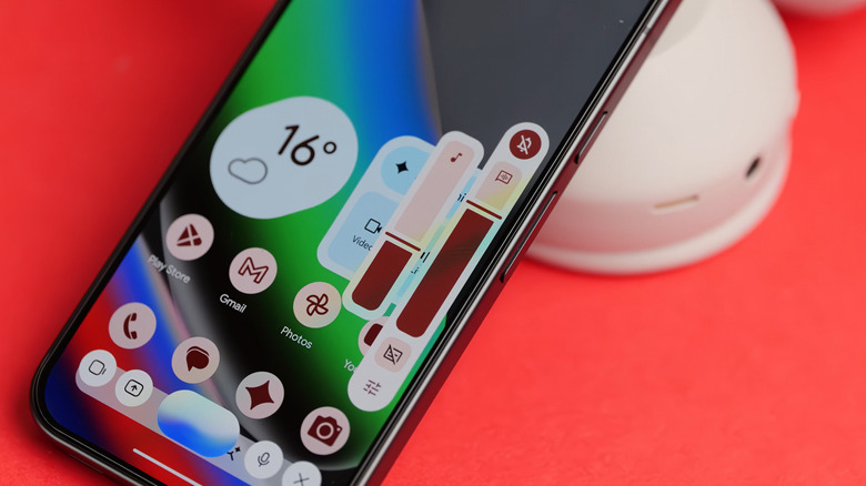 An Android phone showing Assistant volume slider